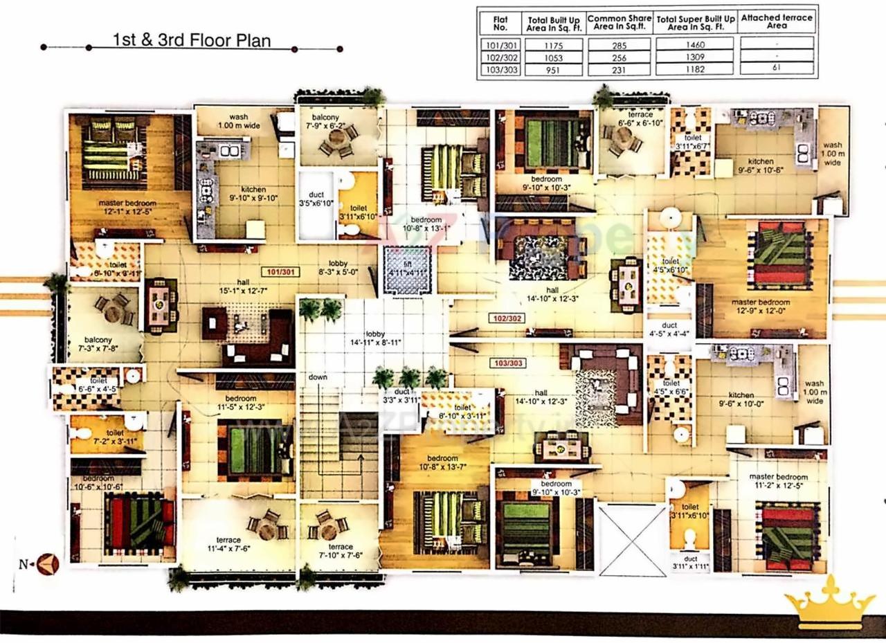 Layout of real estate project Nirman Crown located at Nagpur-m-corp, Nagpur, Maharashtra