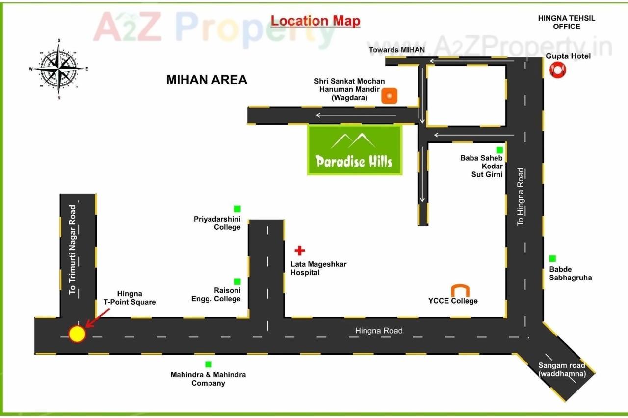 Layout of real estate project Paradise Hills New located at Wagdara-536084, Nagpur, Maharashtra
