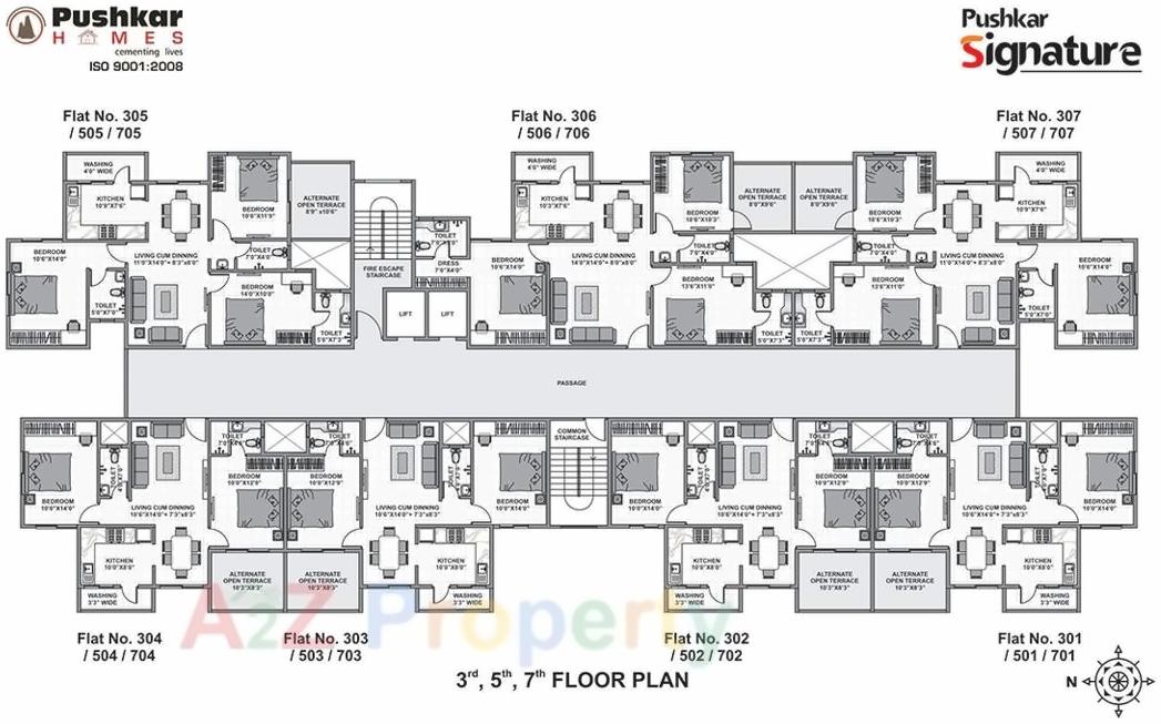 Layout of real estate project Pushkar Signature located at Nagpur-m-corp, Nagpur, Maharashtra