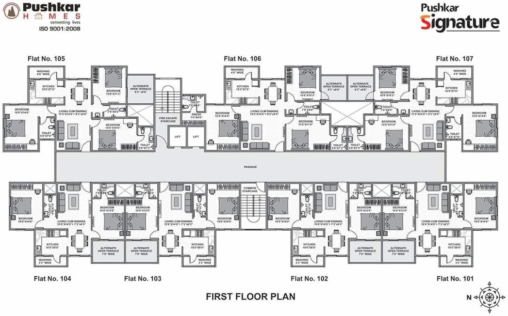 Layout of real estate project Pushkar Signature located at Nagpur-m-corp, Nagpur, Maharashtra