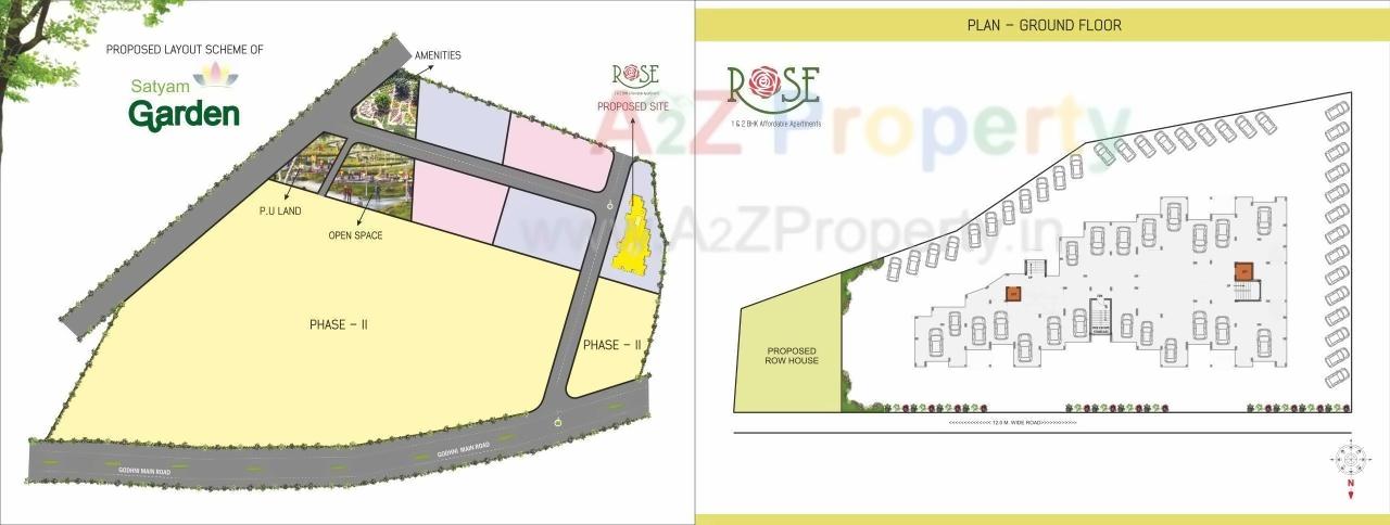 Layout of real estate project Satyam Rose located at Godhani-railway, Nagpur, Maharashtra