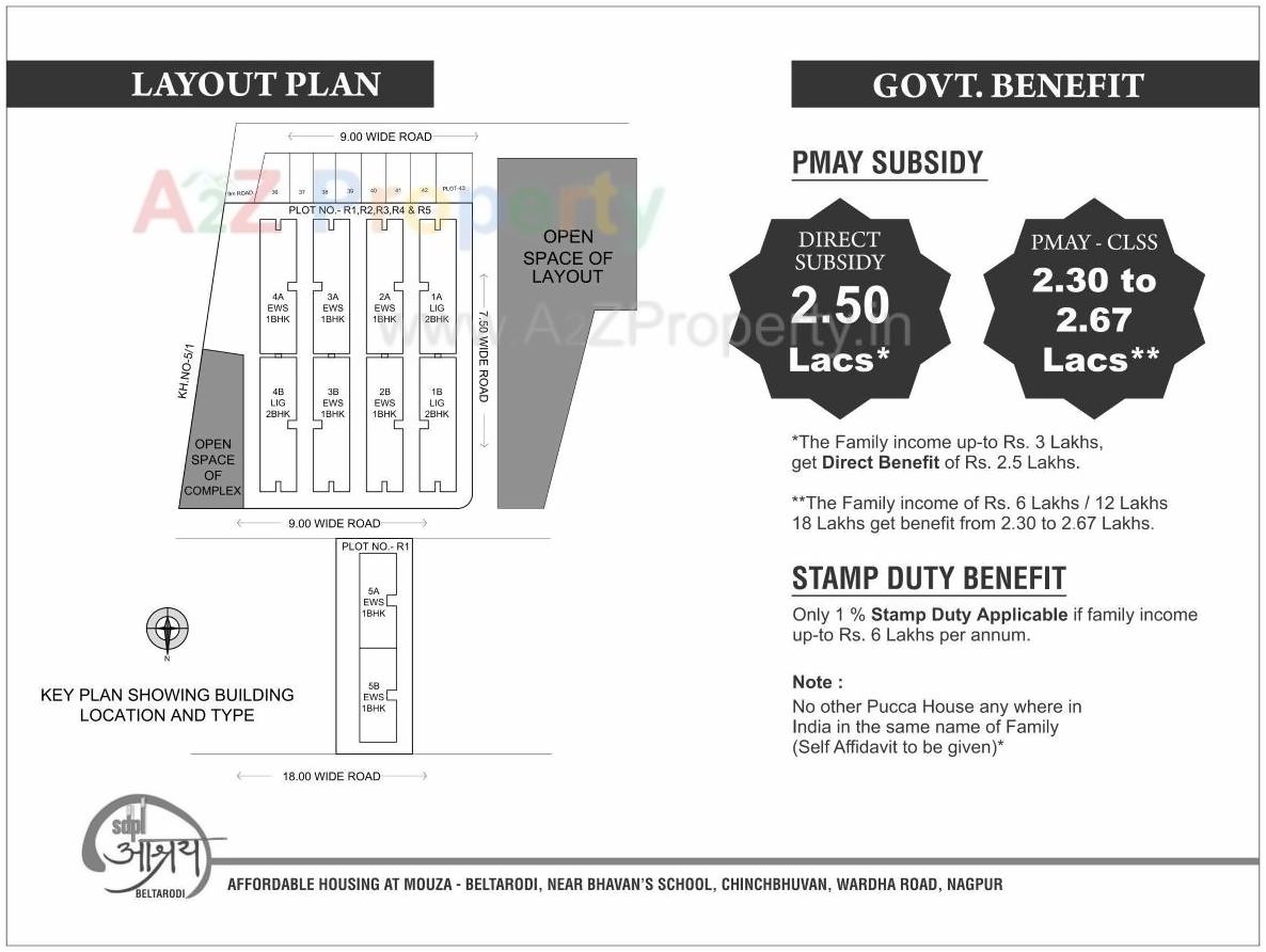 Layout of real estate project Sdpl Aashray Beltarodi located at Beltarodi, Nagpur, Maharashtra