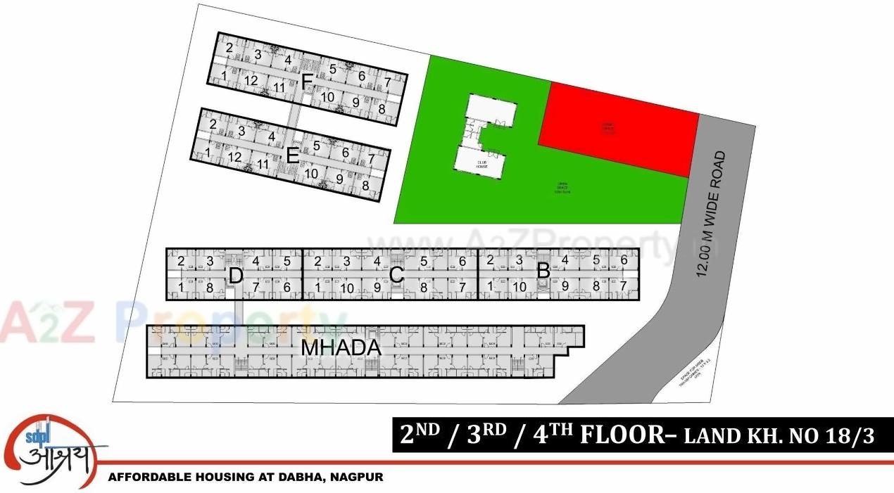 Layout of real estate project Sdpl Aashray located at Nagpur-m-corp, Nagpur, Maharashtra