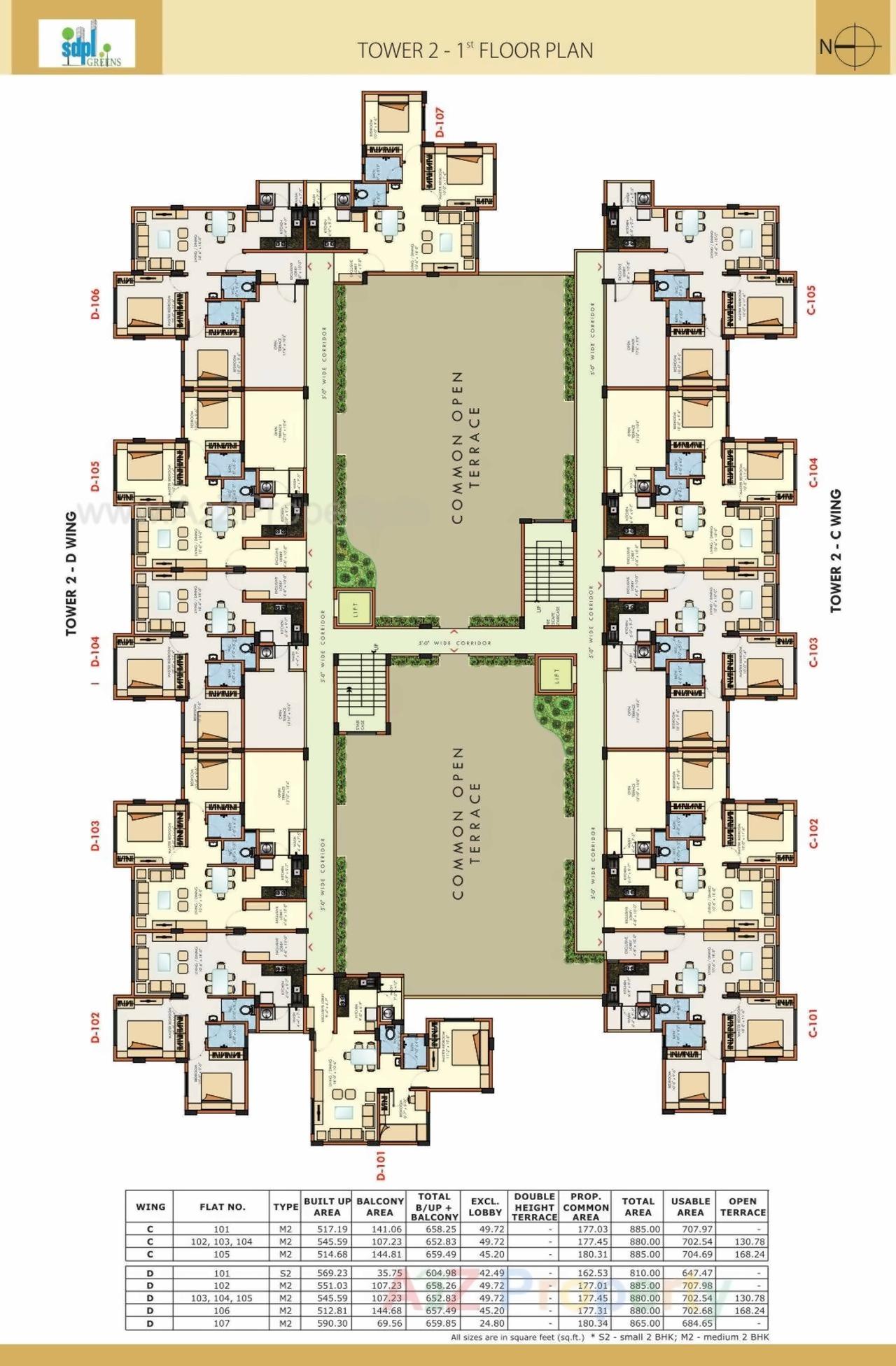 Layout of real estate project Sdpl Greens Ii located at Nagpur-m-corp, Nagpur, Maharashtra