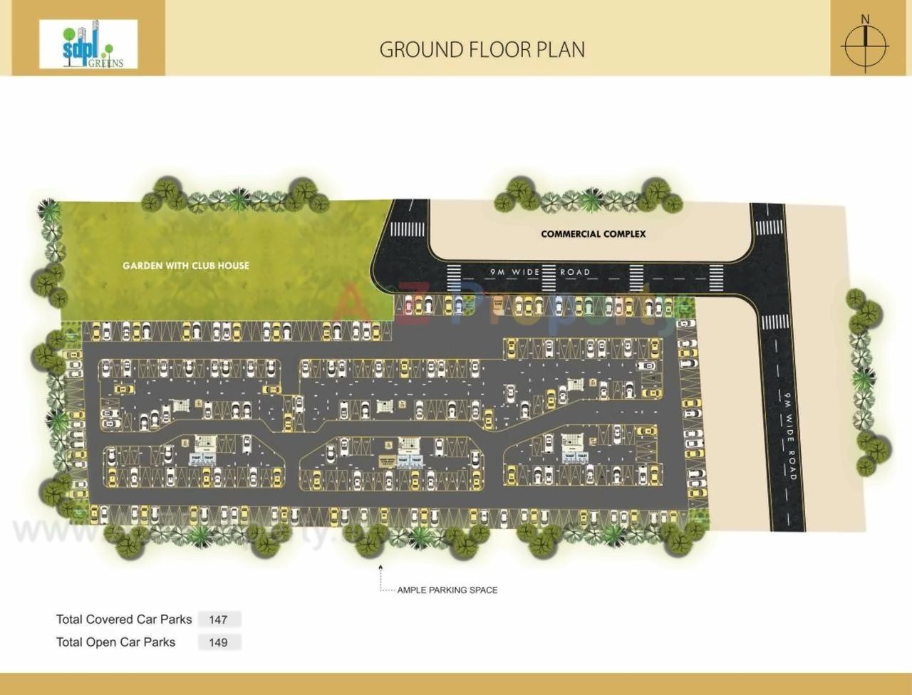 Layout of real estate project Sdpl Greens Ii located at Nagpur-m-corp, Nagpur, Maharashtra