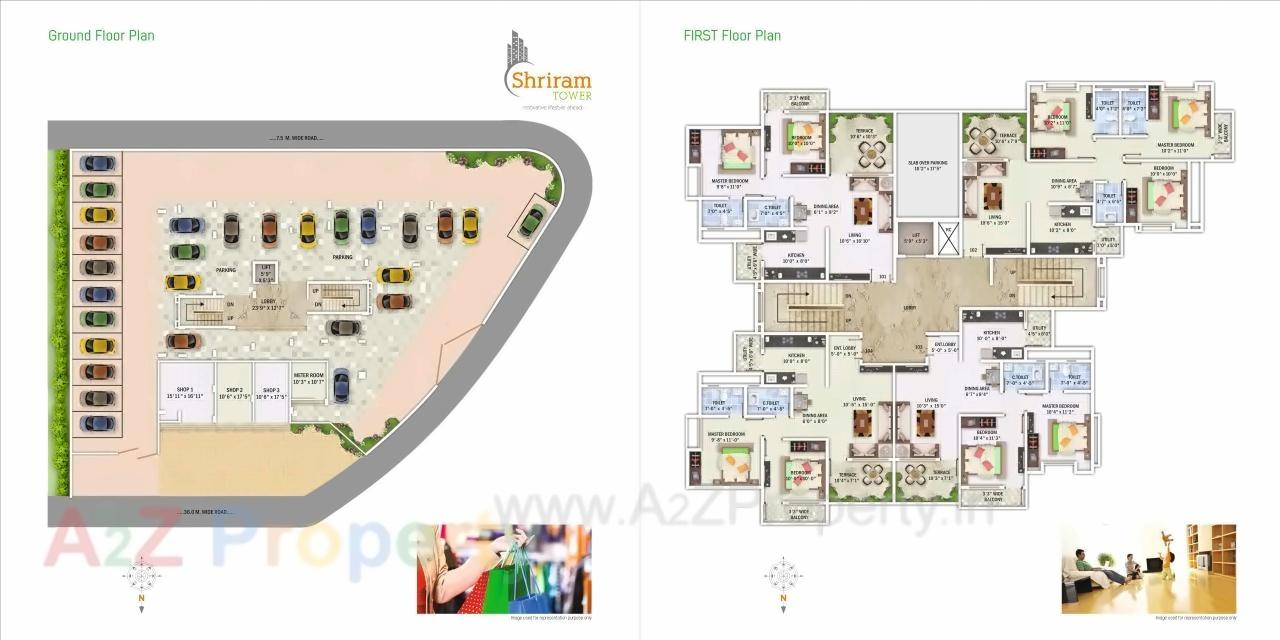 Layout of real estate project Shriram Tower located at Nagpur-m-corp, Nagpur, Maharashtra