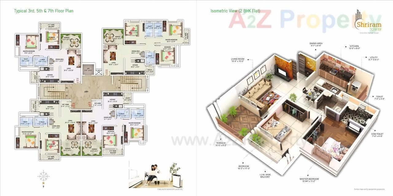 Layout of real estate project Shriram Tower located at Nagpur-m-corp, Nagpur, Maharashtra