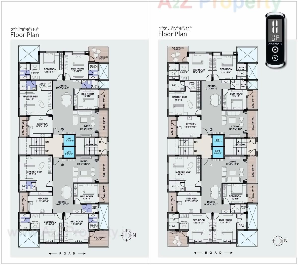Layout of real estate project Universal 11 Up Apartments located at Nagpur-m-corp, Nagpur, Maharashtra