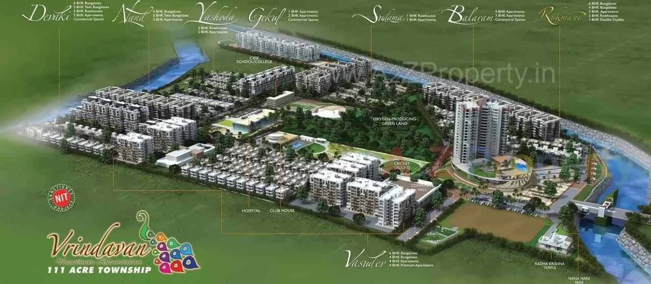 3D Elevation of real estate project Vrindavan located at Jamtha, Nagpur, Maharashtra