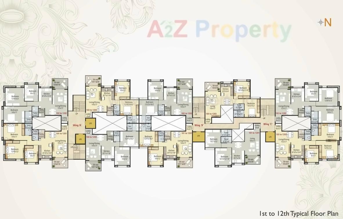 Layout of real estate project Antariksha Apartment located at Nashik, Nashik, Maharashtra