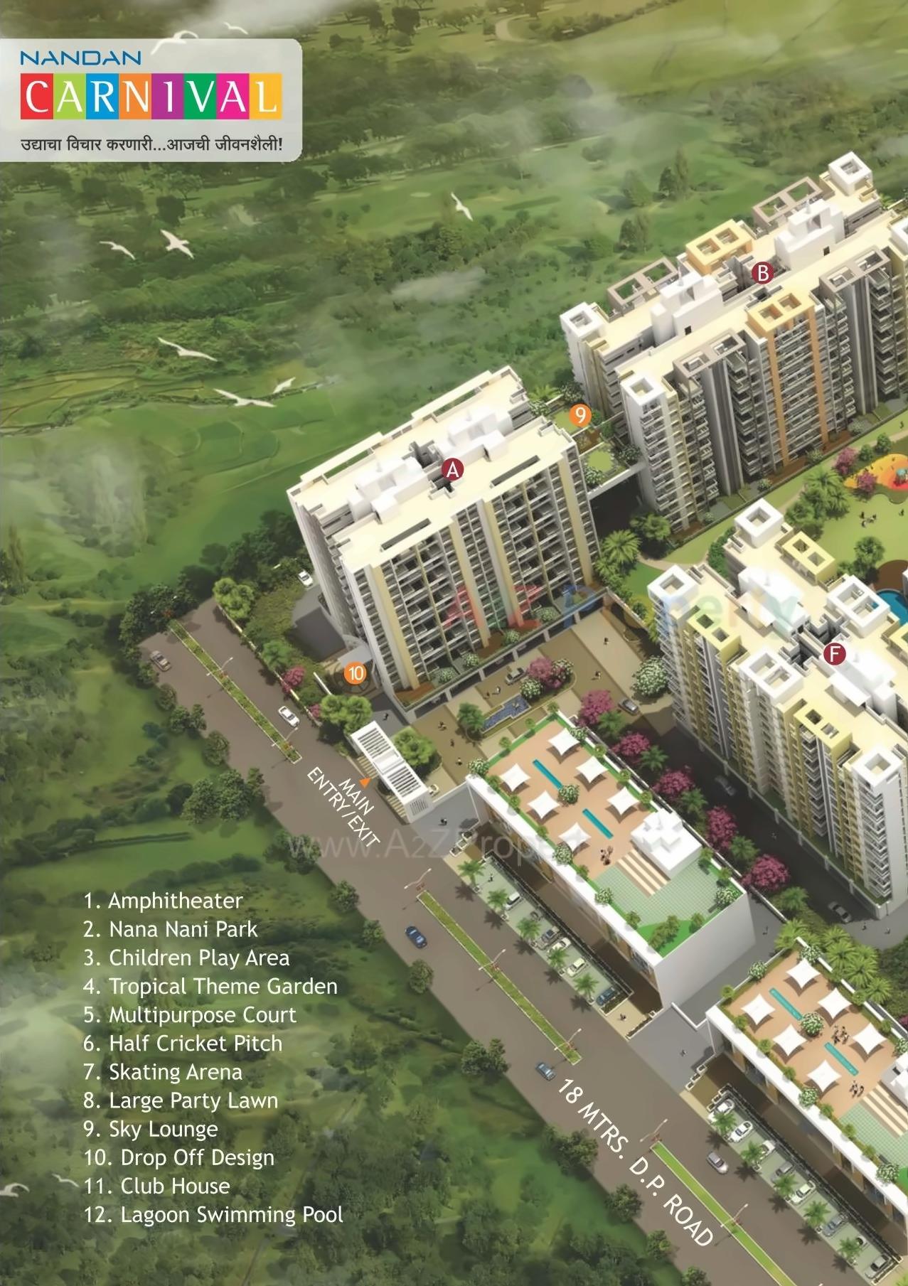 3D Elevation of real estate project Nandan Carnival B  located at Nashik-m-corp, Nashik, Maharashtra