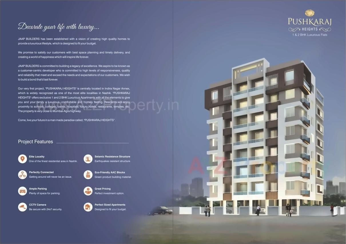 3D Elevation of real estate project Pushkaraj Heights located at Nashik-m-corp, Nashik, Maharashtra