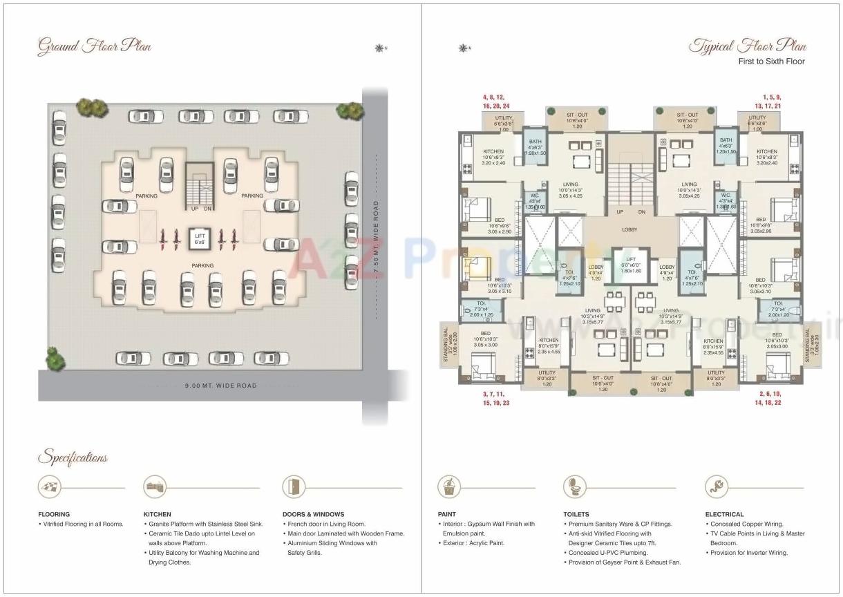 Layout of real estate project Pushkaraj Heights located at Nashik-m-corp, Nashik, Maharashtra