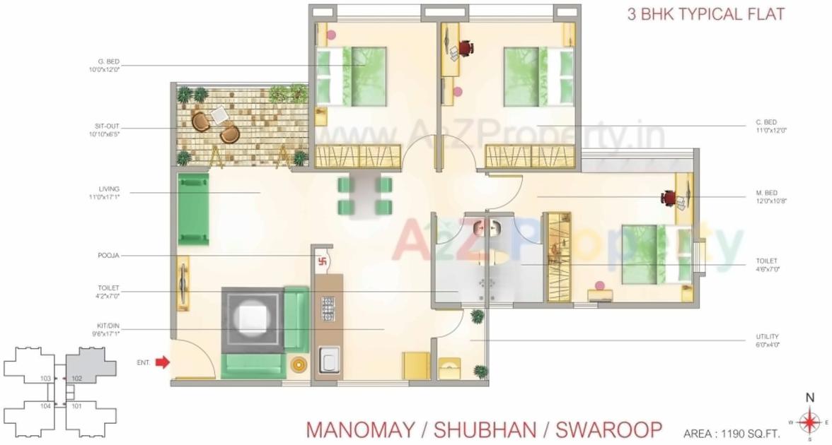 Layout of real estate project Shree Gajanan Park located at Deolaligaon, Nashik, Maharashtra