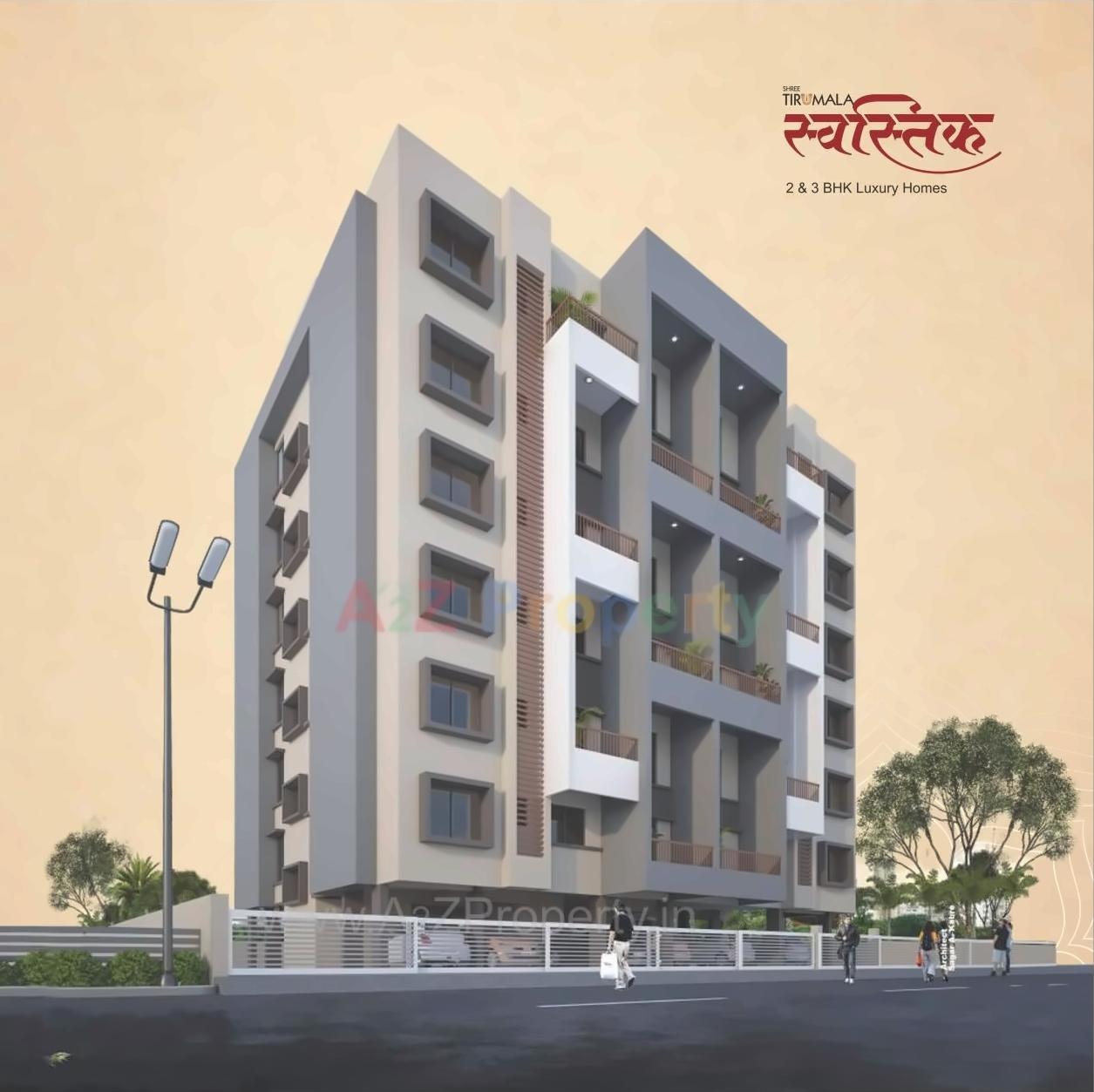 3D Elevation of real estate project Shree Tirumala Swastik Apartment located at Indiranagar, Nashik, Maharashtra