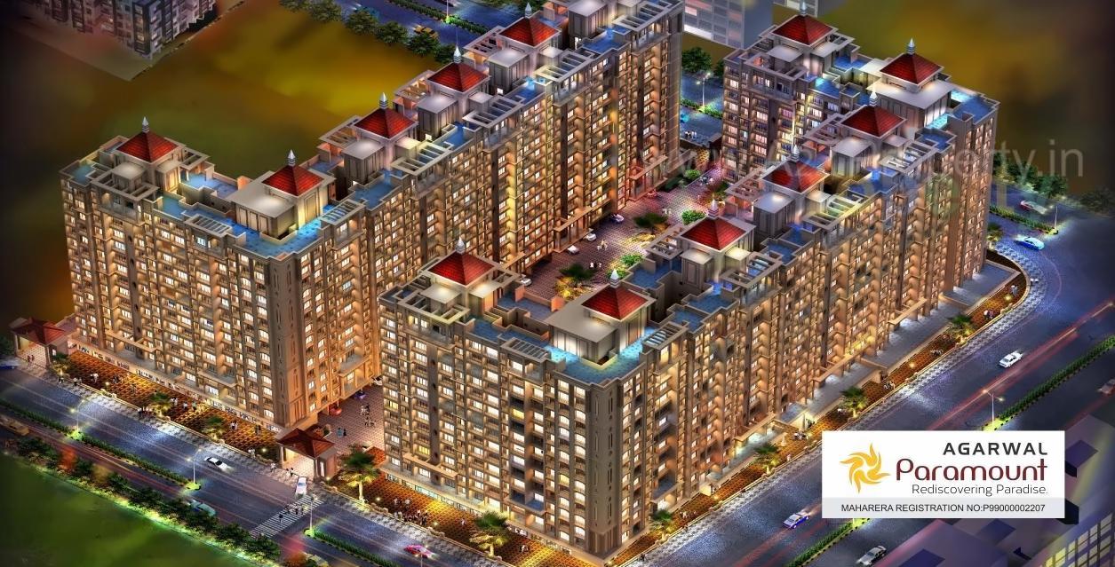 3D Elevation of real estate project Agarwal Paramount located at Vasaivirar-city-m-corp, Palghar, Maharashtra
