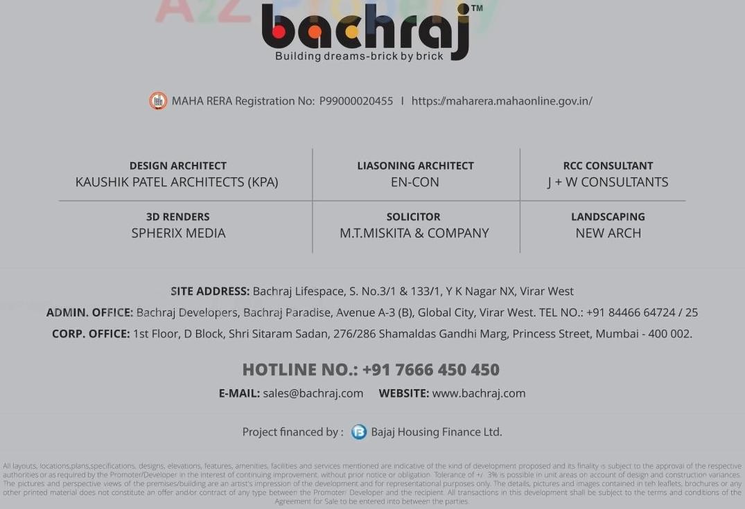  of real estate project Bachraj Lifespace located at Vasaivirar-city-m-corp, Palghar, Maharashtra