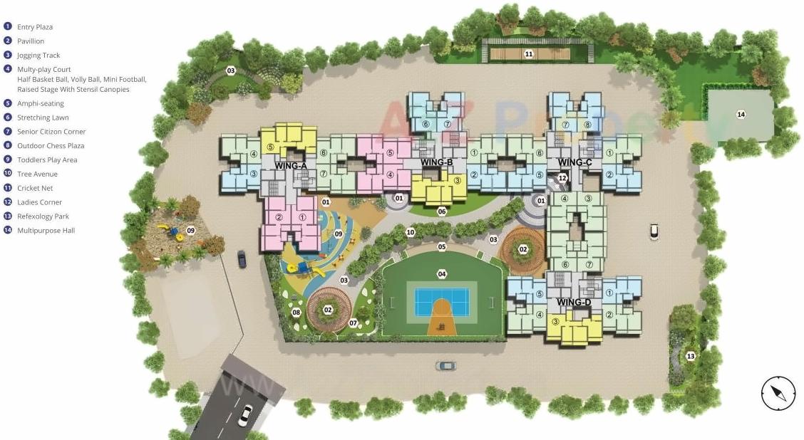 Layout of real estate project Bachraj Lifespace located at Vasaivirar-city-m-corp, Palghar, Maharashtra