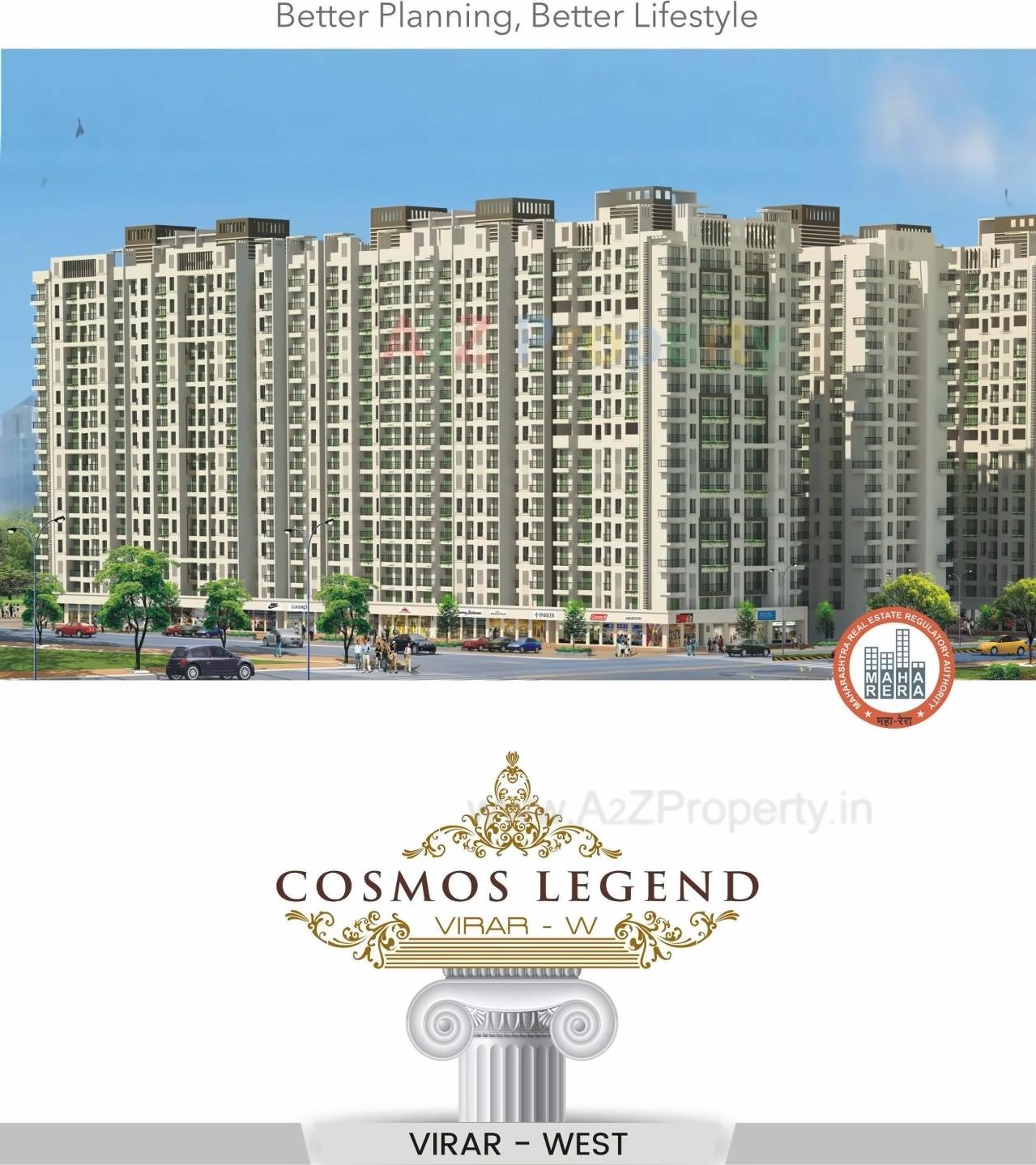 3D Elevation of real estate project Cosmos Legend located at Vasaivirar-city-m-corp, Palghar, Maharashtra