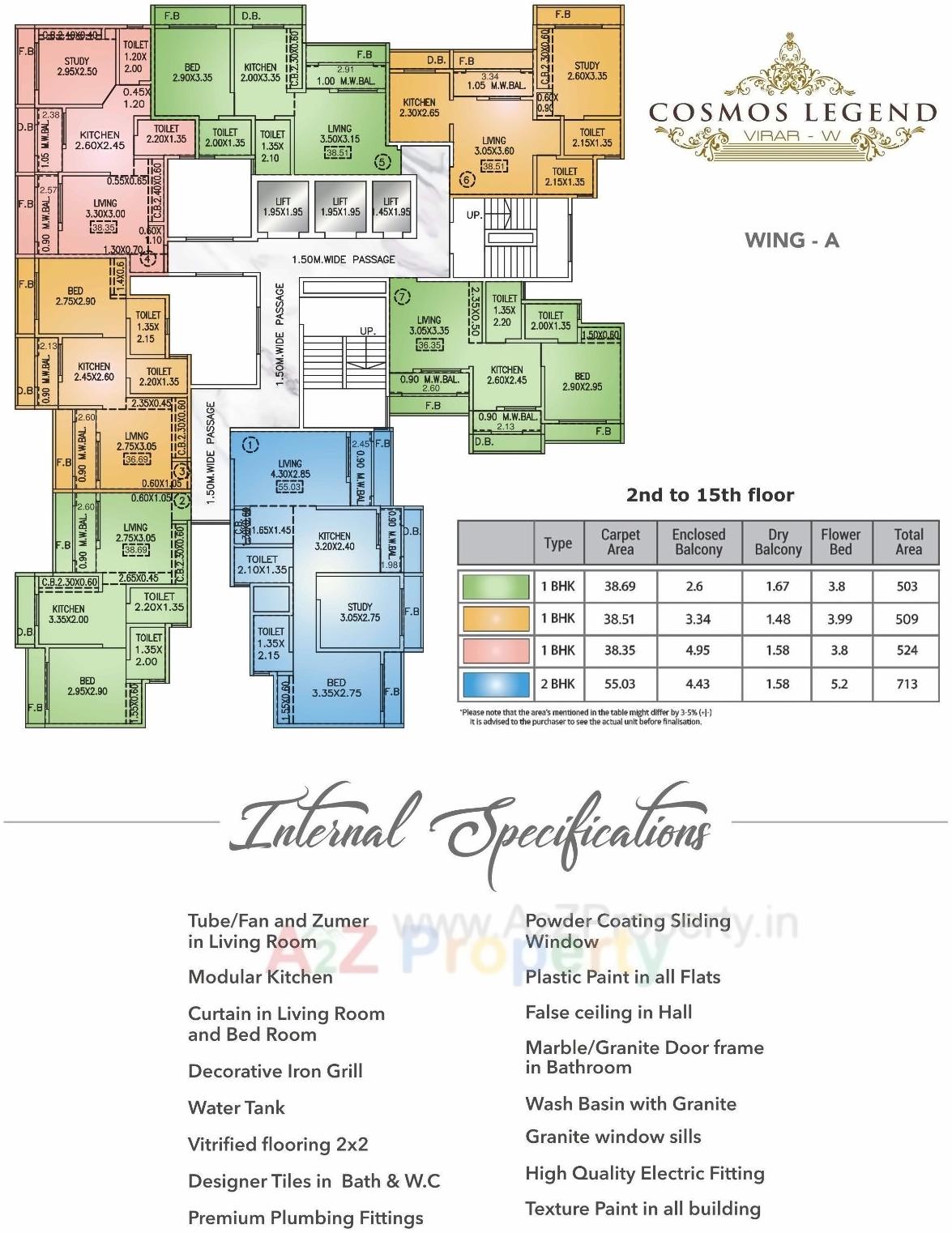 Layout of real estate project Cosmos Legend located at Vasaivirar-city-m-corp, Palghar, Maharashtra