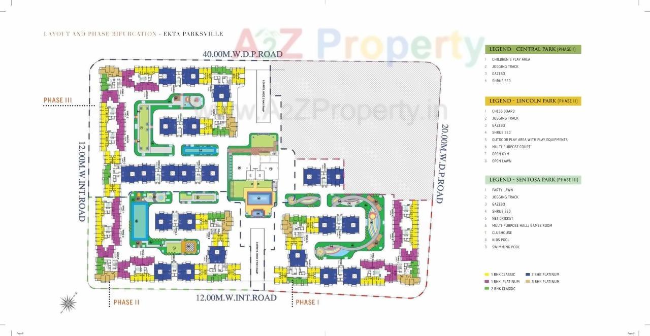 Layout of real estate project Ekta Parksville located at Vasaivirar-city-m-corp, Palghar, Maharashtra