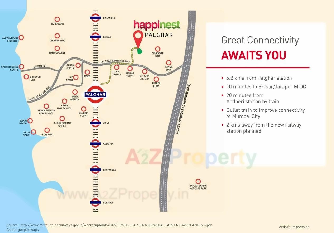 Keyplan of real estate project Happinest Palghar Project      I located at Nandore, Palghar, Maharashtra