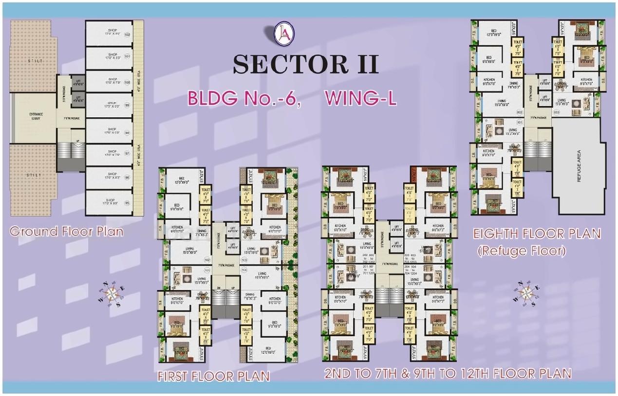 Layout of real estate project Labh Heights located at Vasaivirar-city-m-corp, Palghar, Maharashtra