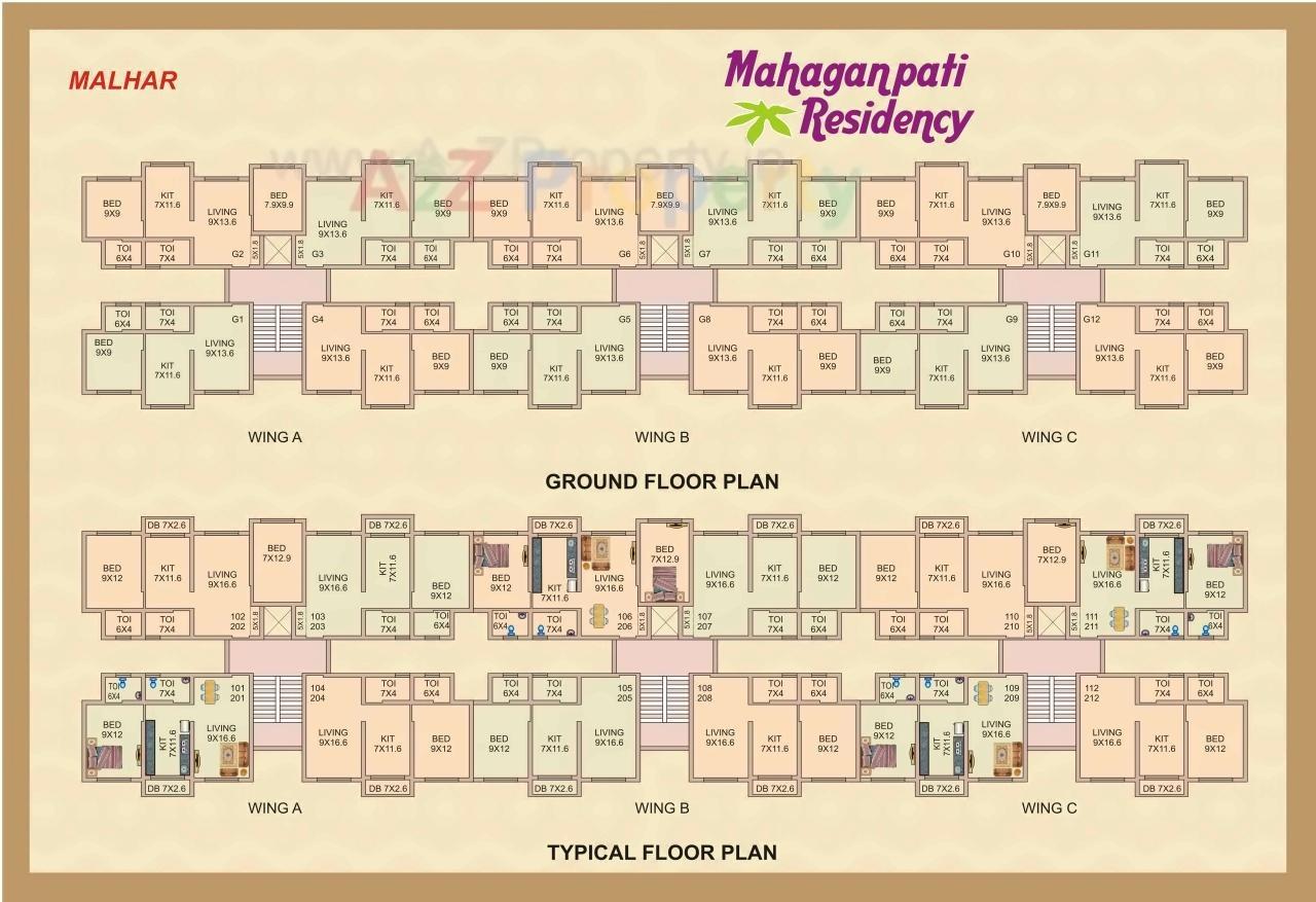 Layout of real estate project Malhar located at Umroli, Palghar, Maharashtra