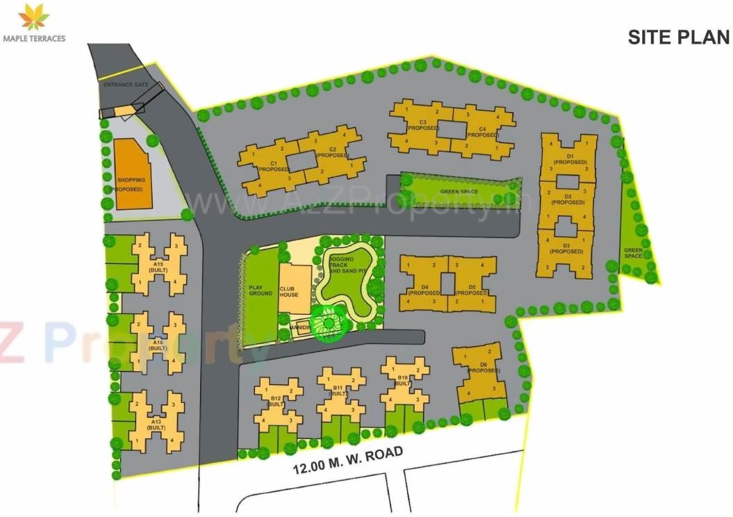 Layout of real estate project Maple Terraces located at Shelwali, Palghar, Maharashtra