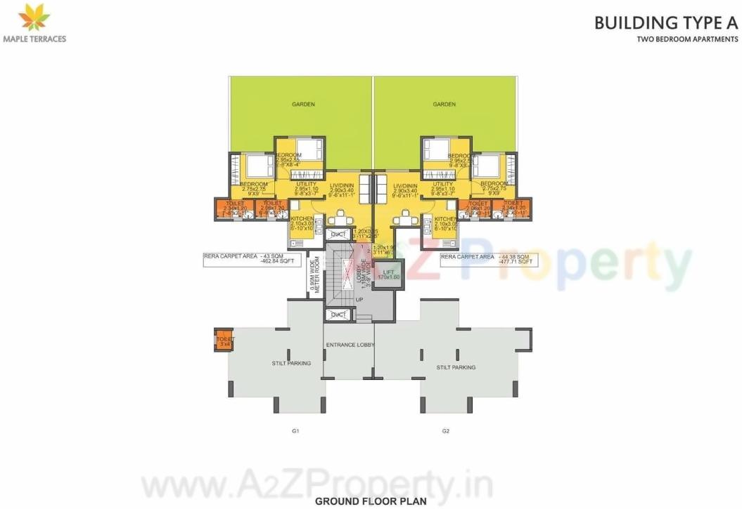 Layout of real estate project Maple Terraces located at Shelwali, Palghar, Maharashtra