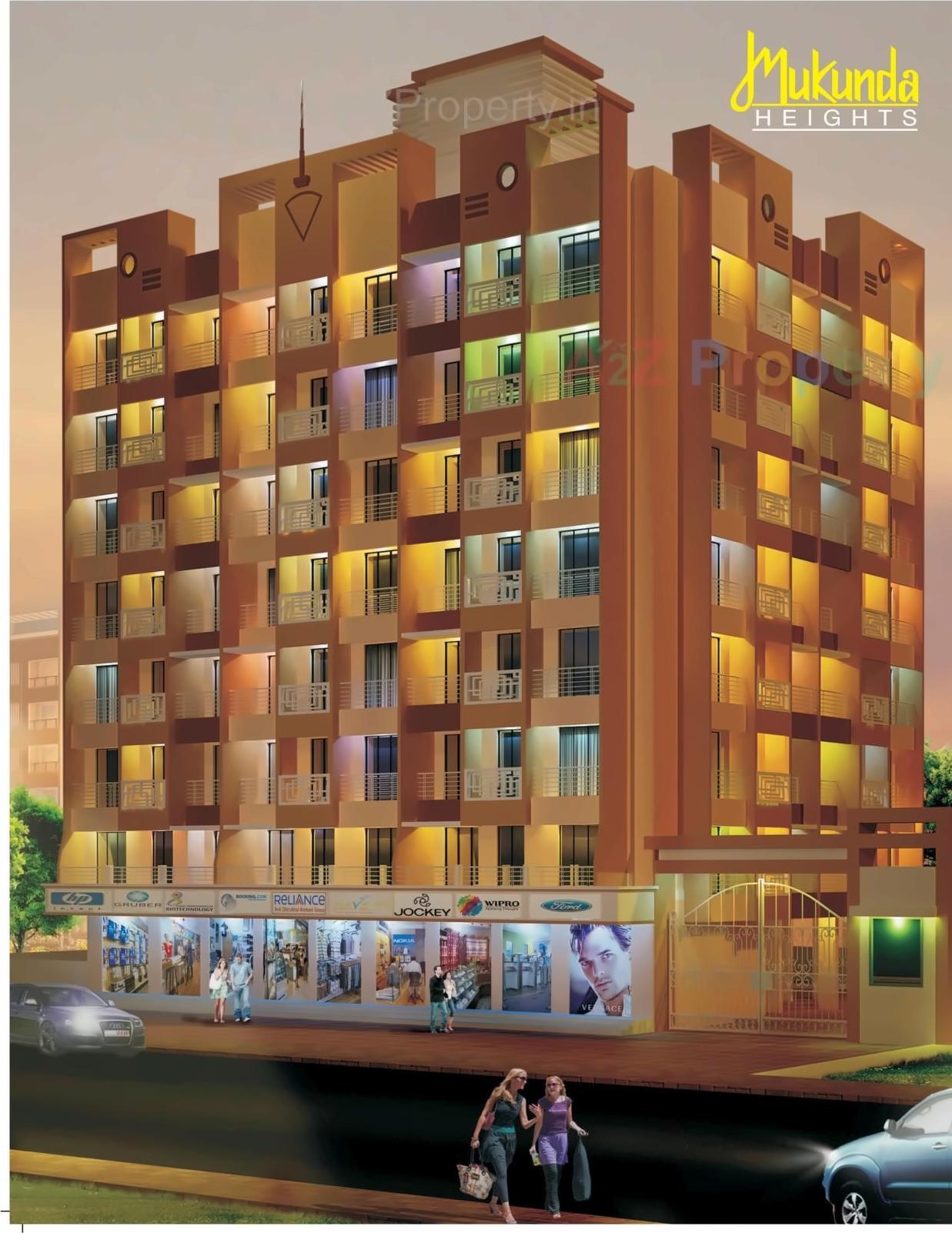 3D Elevation of real estate project Mukunda Heights located at Vasaivirar-city-m-corp, Palghar, Maharashtra