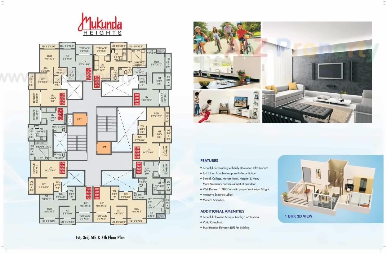 Layout of real estate project Mukunda Heights located at Vasaivirar-city-m-corp, Palghar, Maharashtra