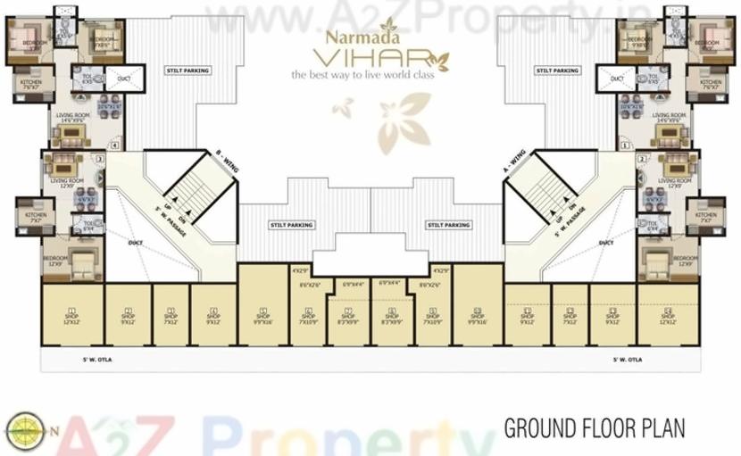 Layout of real estate project Narmada Vihar located at Kurgaon, Palghar, Maharashtra