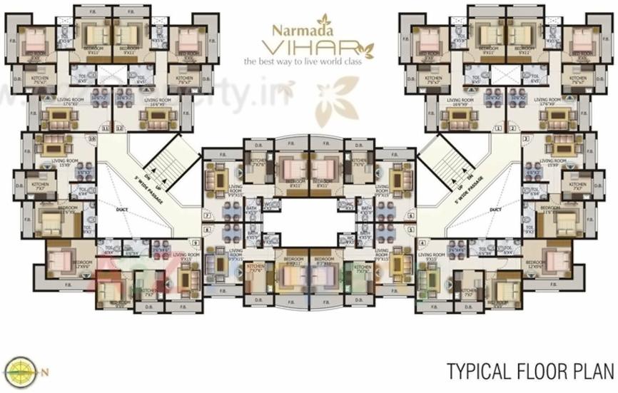 Layout of real estate project Narmada Vihar located at Kurgaon, Palghar, Maharashtra