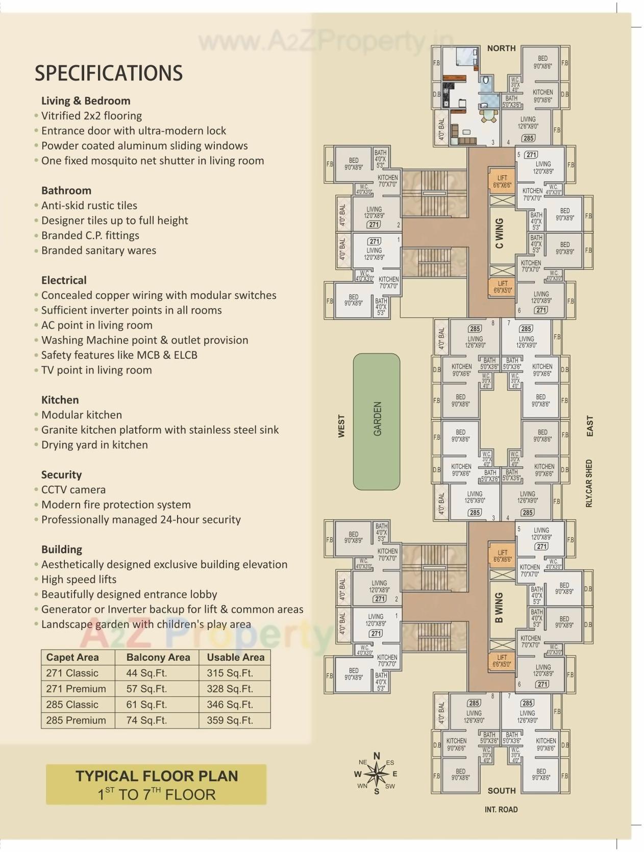 Layout of real estate project Poonam Pallazo located at Vasaivirar-city-m-corp, Palghar, Maharashtra