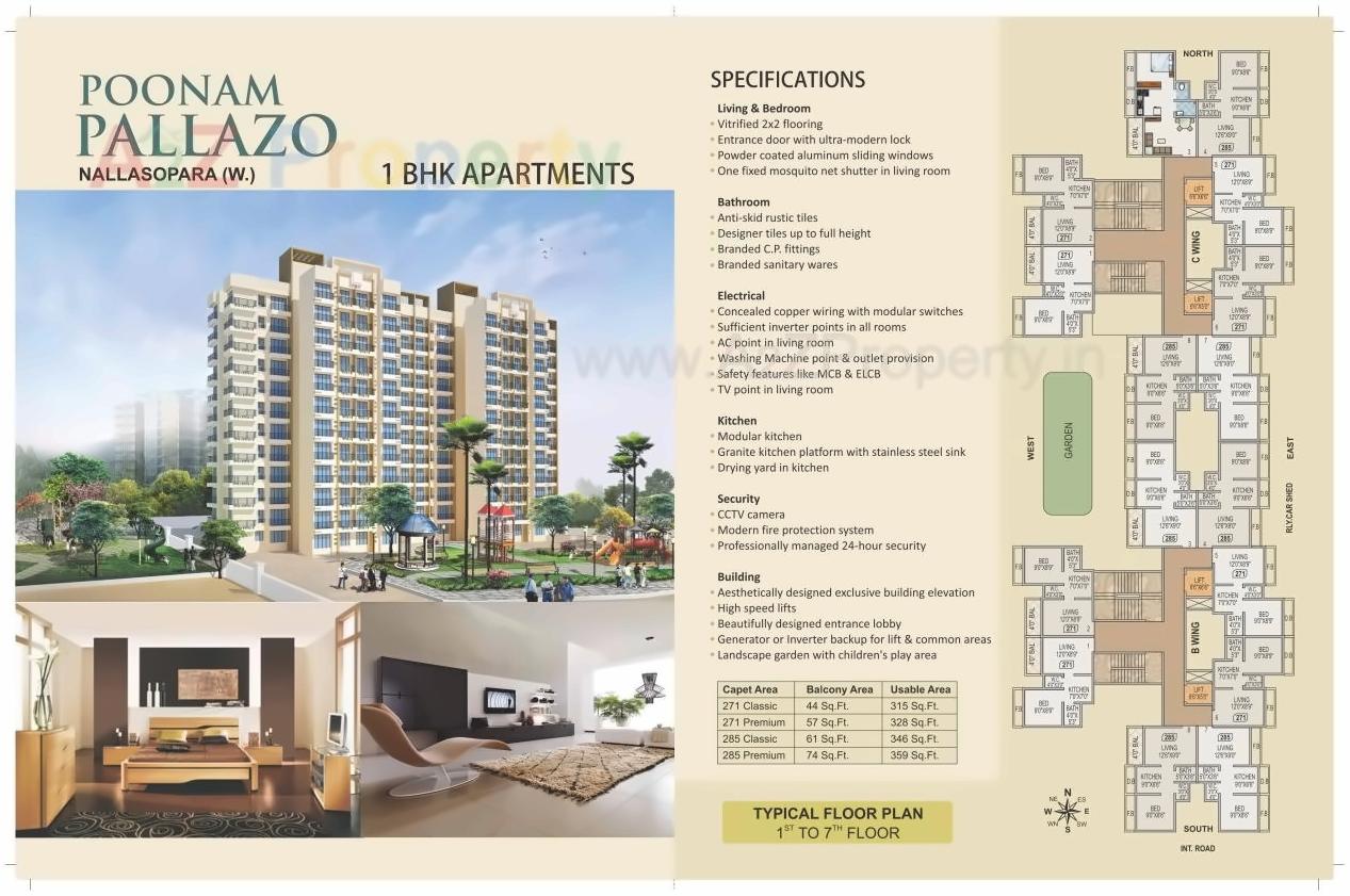 3D Elevation of real estate project Poonam Pallazo located at Vasaivirar-city-m-corp, Palghar, Maharashtra