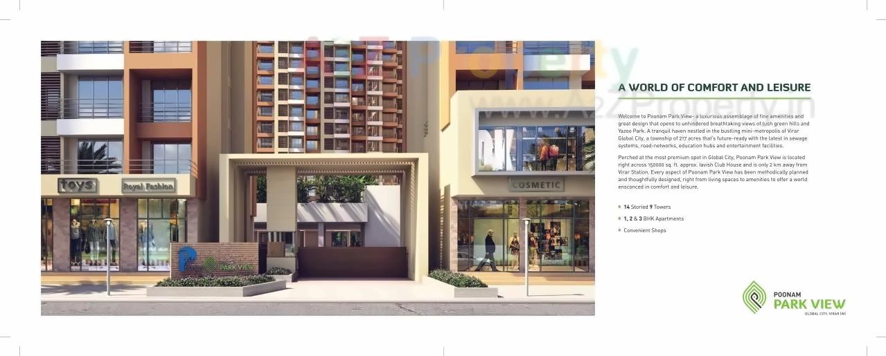 3D Elevation of real estate project Poonam Park View located at Vasaivirar-city-m-corp, Palghar, Maharashtra