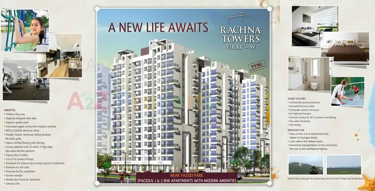 3D Elevation of real estate project Rachna Towers located at Vasaivirar-city-m-corp, Palghar, Maharashtra