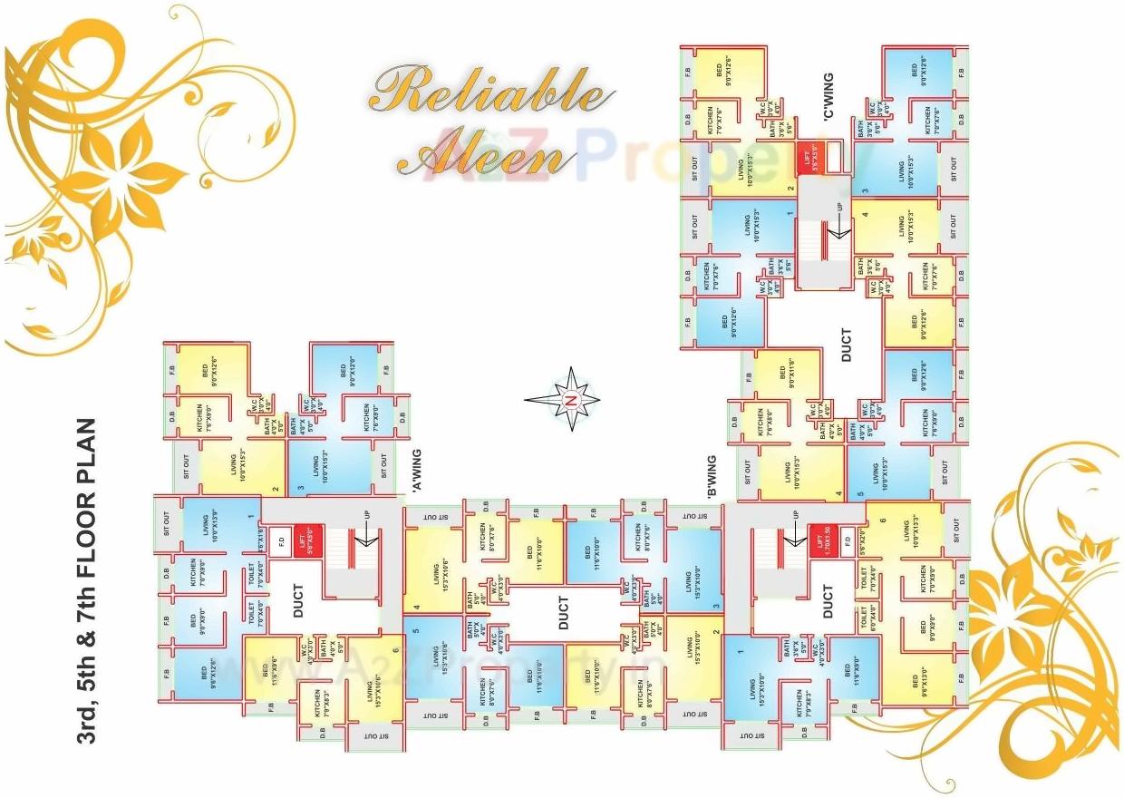 Layout of real estate project Reliable Aleen A,b,c located at Vasaivirar-city-m-corp, Palghar, Maharashtra