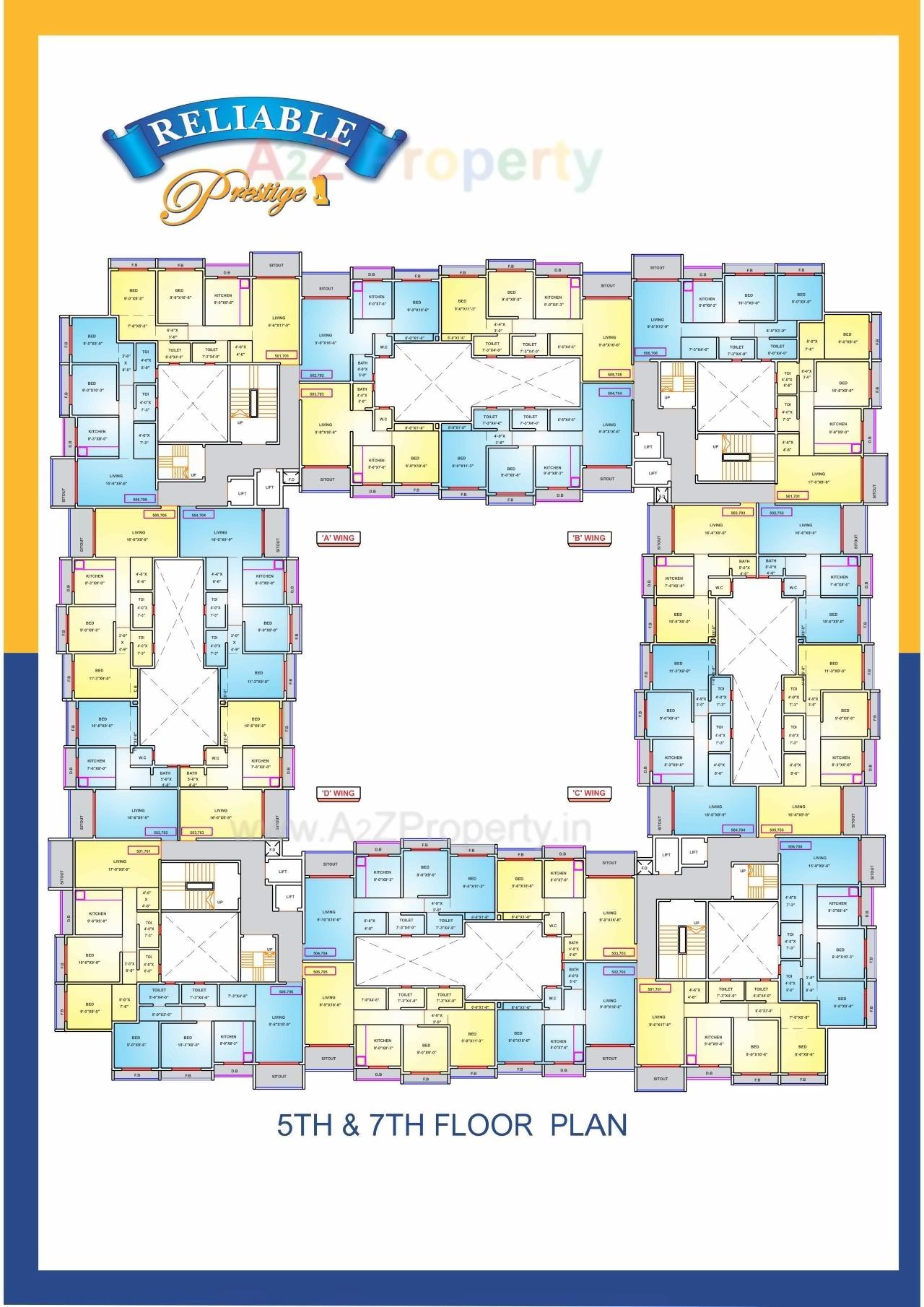 Layout of real estate project Reliable Prestige 2 located at Vasaivirar-city-m-corp, Palghar, Maharashtra