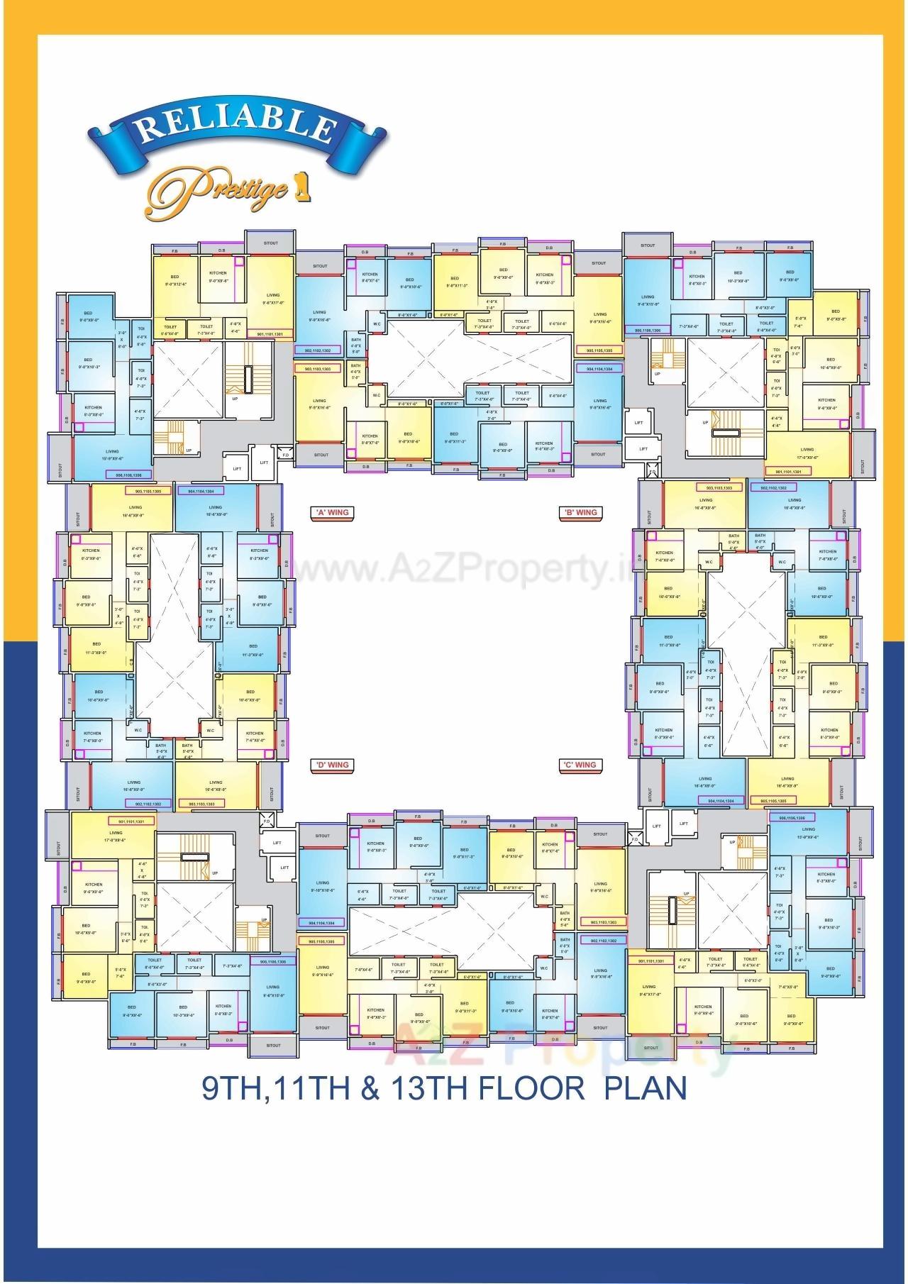 Layout of real estate project Reliable Prestige 2 located at Vasaivirar-city-m-corp, Palghar, Maharashtra