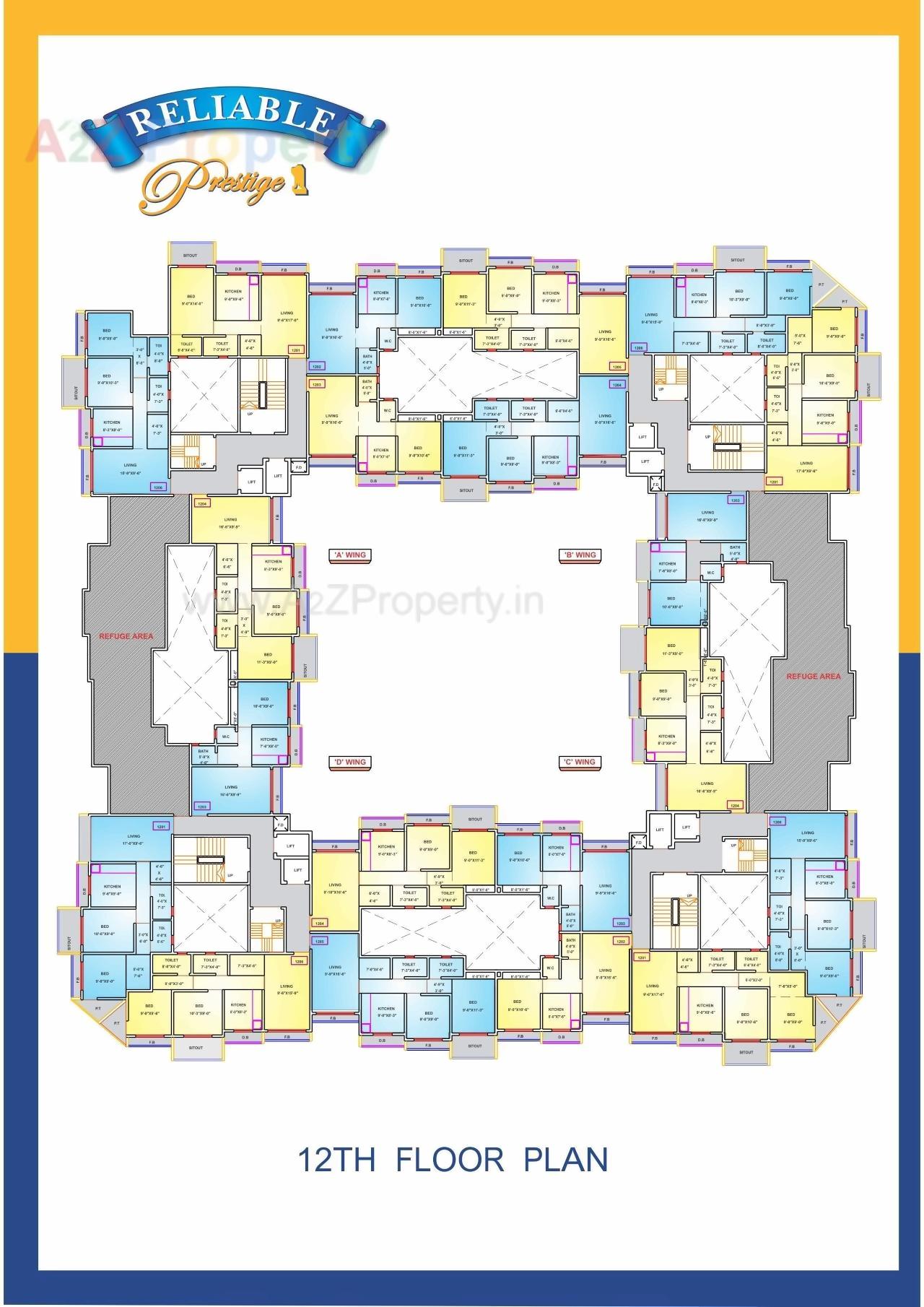 Layout of real estate project Reliable Prestige 2 located at Vasaivirar-city-m-corp, Palghar, Maharashtra