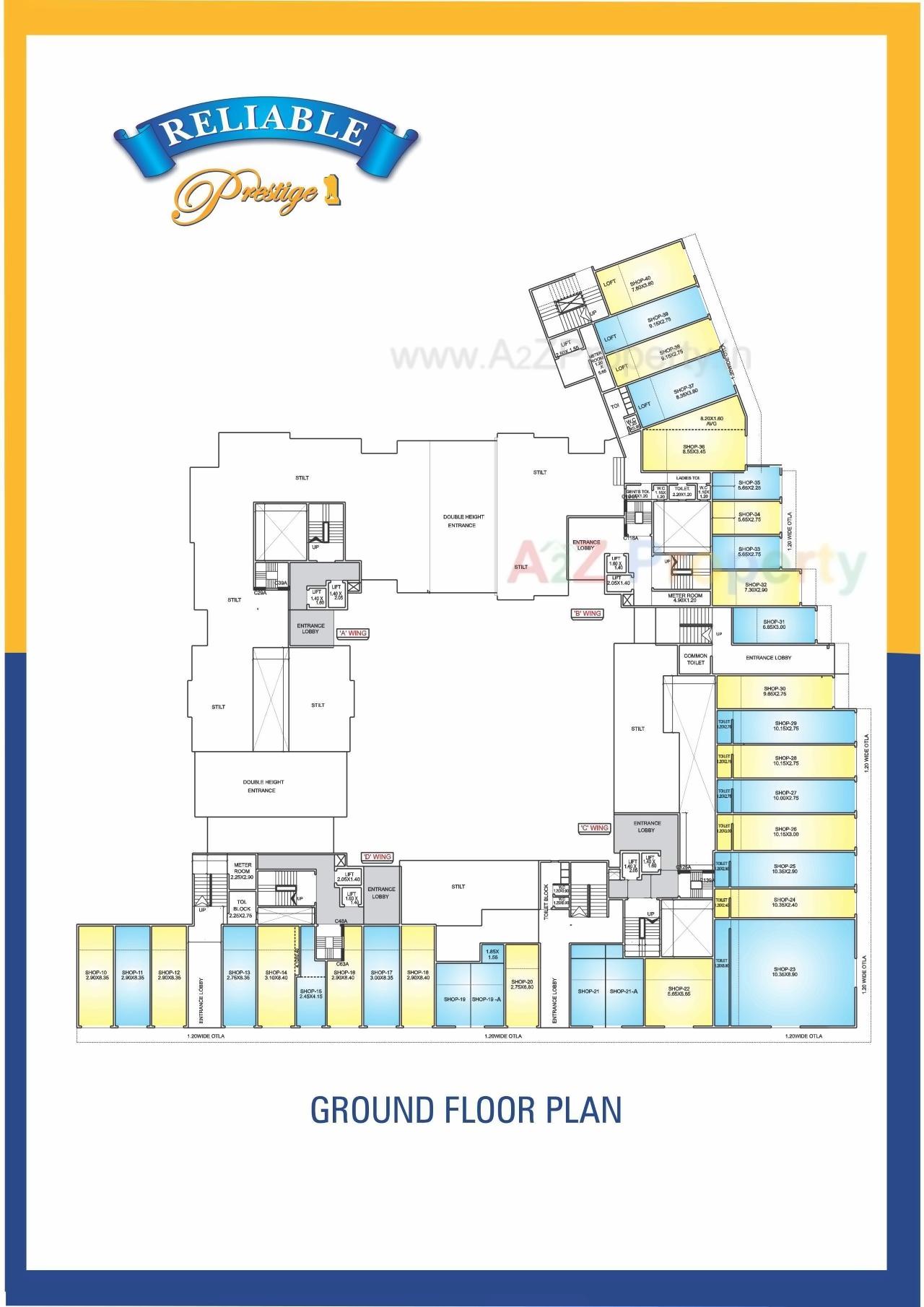 Layout of real estate project Reliable Prestige 2 located at Vasaivirar-city-m-corp, Palghar, Maharashtra