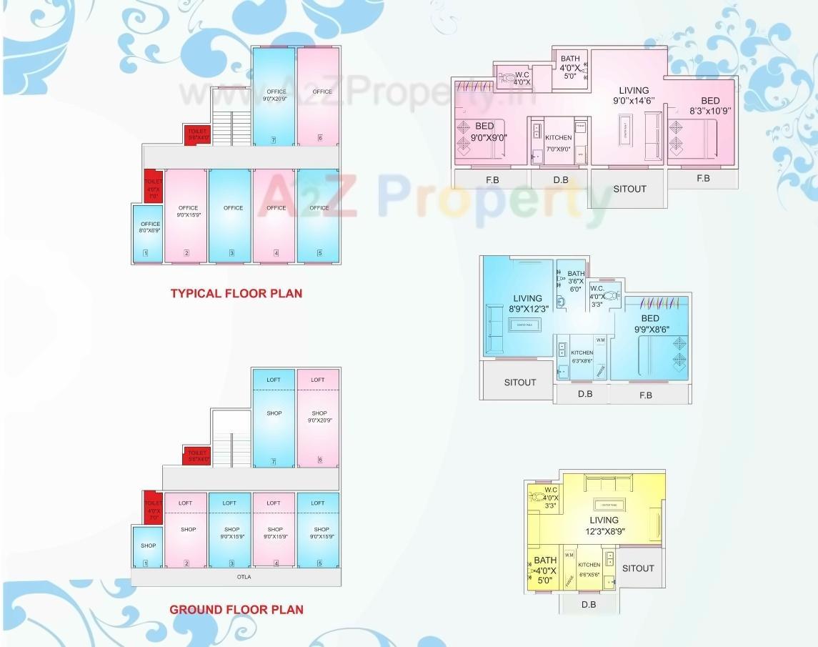 Layout of real estate project Reliable Township / Rt  A, located at Vasaivirar-city-m-corp, Palghar, Maharashtra
