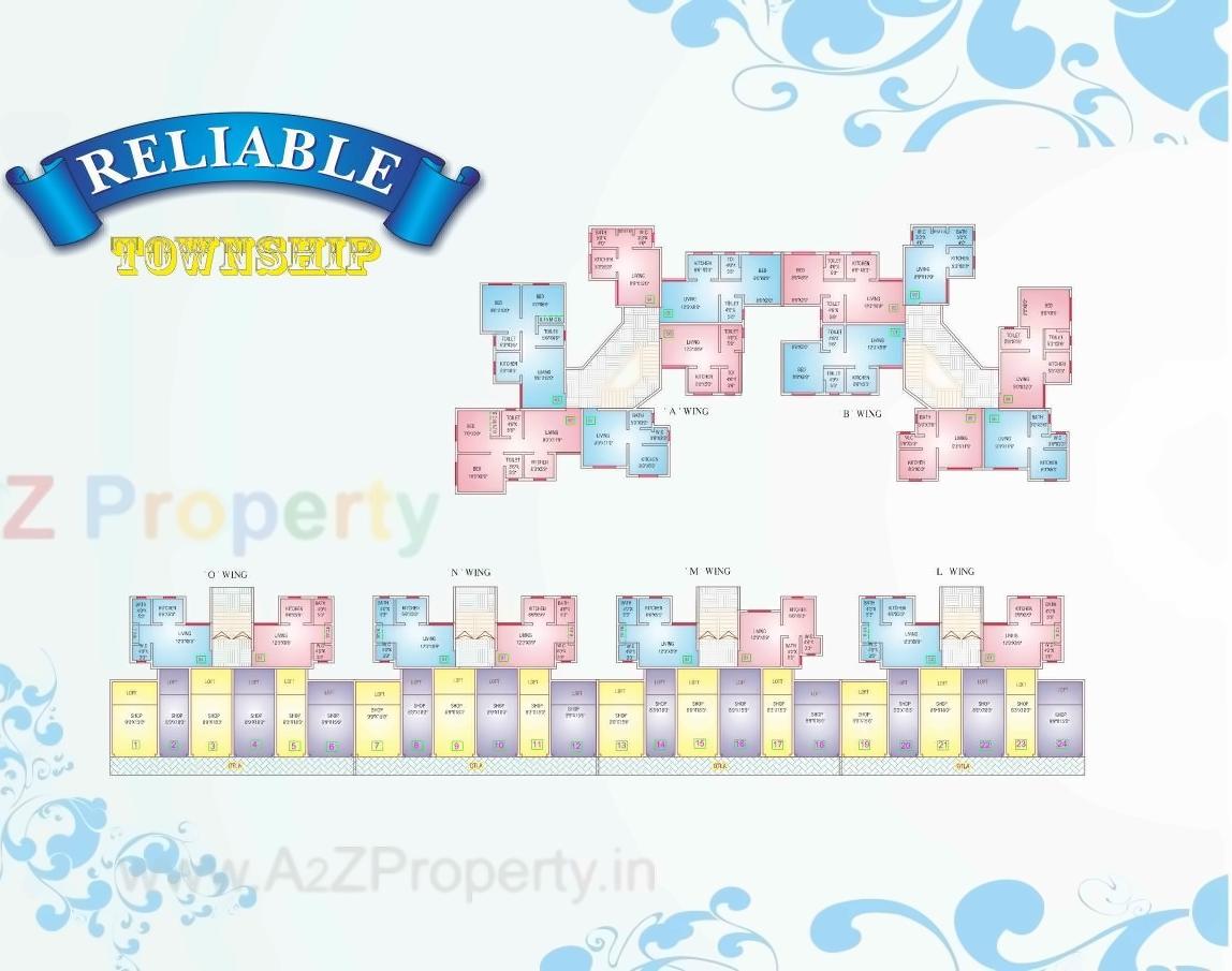 Layout of real estate project Reliable Township / Rt  A, located at Vasaivirar-city-m-corp, Palghar, Maharashtra