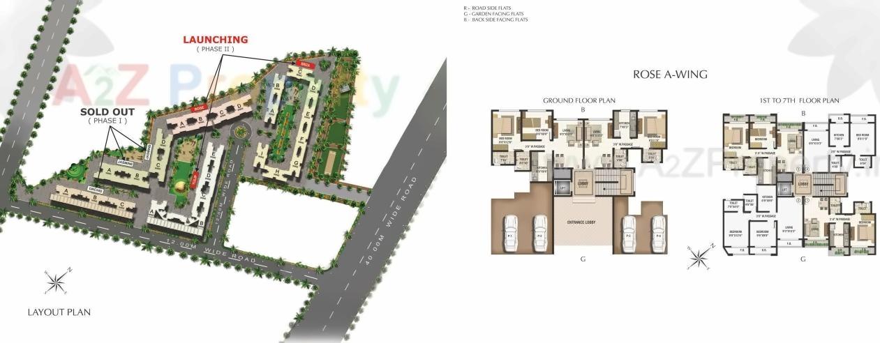 Layout of real estate project Rose Anchor Park located at Vasaivirar-city-m-corp, Palghar, Maharashtra