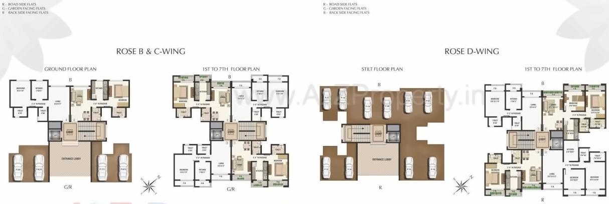 Layout of real estate project Rose Anchor Park located at Vasaivirar-city-m-corp, Palghar, Maharashtra