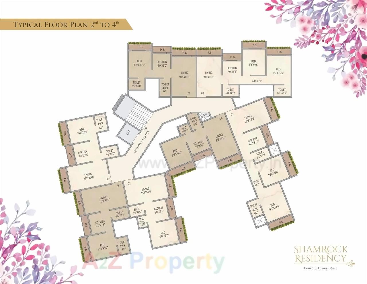 Layout of real estate project Shamrock Residency located at Vasaivirar-city-m-corp, Palghar, Maharashtra
