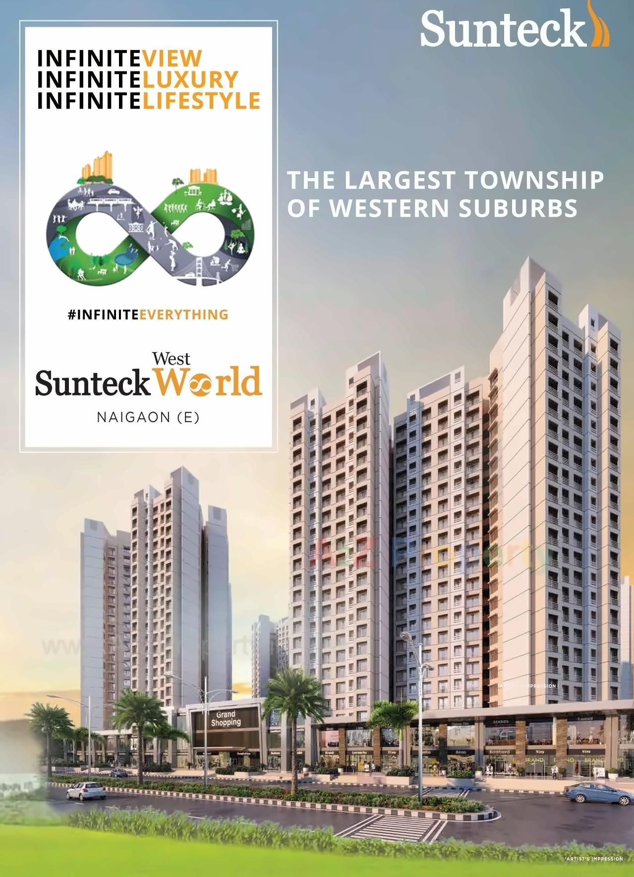 3D Elevation of real estate project Sunteck West World 1, Tivri, Naigaon East located at Tivari, Palghar, Maharashtra
