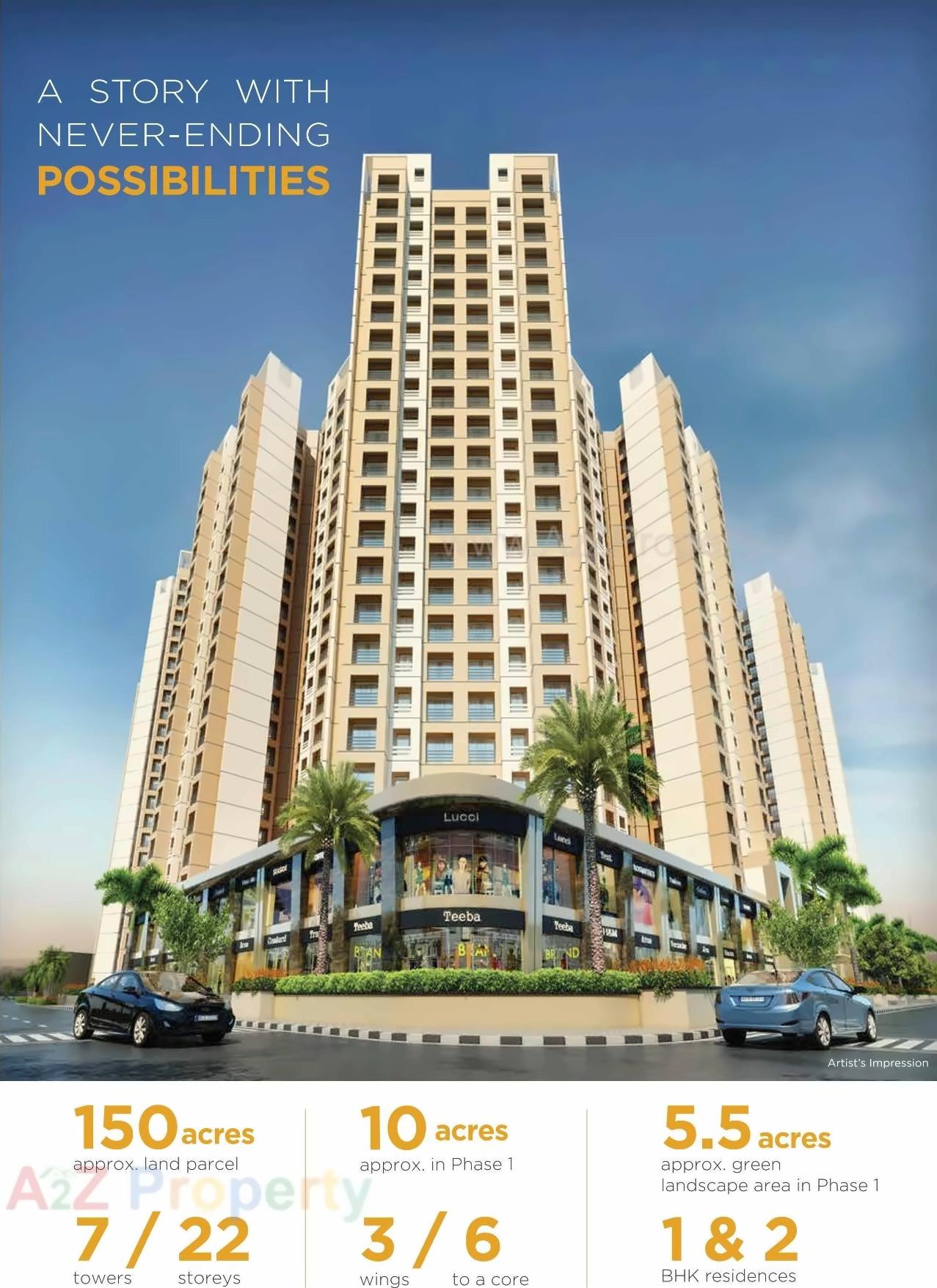 3D Elevation of real estate project Sunteck West World 1, Tivri, Naigaon East located at Tivari, Palghar, Maharashtra